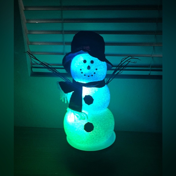 Acrylic 14” Snowman with Colorful Changing Lights - Picture 6 of 7
